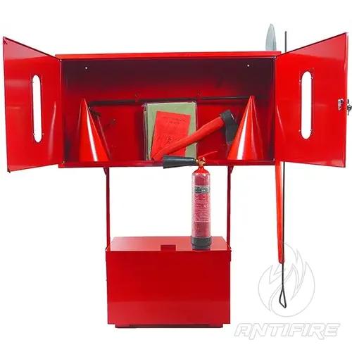 Стенд пожежний з щитом закритого типу стаціонарний (комплект 6) + Вогнегасник вуглекислотний ВВК-2 (ОУ-3) 