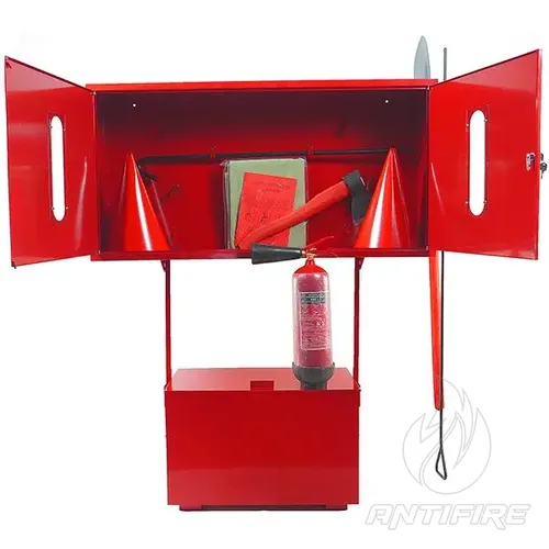 Стенд пожежний з щитом закритого типу стаціонарний (комплект 6) + Вогнегасник вуглекислотний ВВК-3,5 (ОУ-5) 