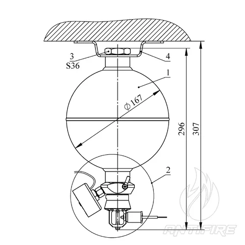 Модуль газового пожежогасіння Імпульс-2 з настінним кріпленням (МГП.І-2.Е.Н)  (фото 5)