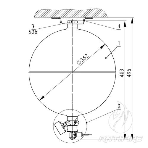Модуль газового пожежогасіння Імпульс-20 з настінним кріпленням (МГП.І-20.Е.Н)  (фото 5)