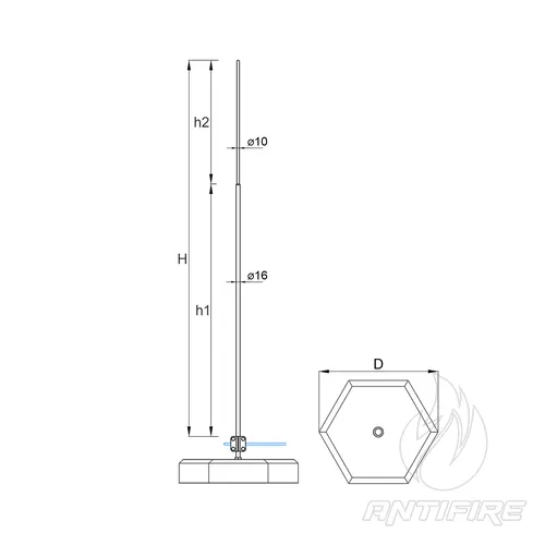 М-04/15 Блискавкоприймач з бетонною основою  (фото 2)