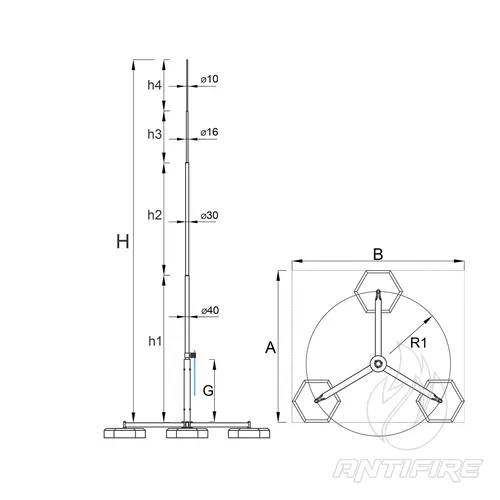 М-05/60 Блискавкоприймач на тринозі  (фото 2)