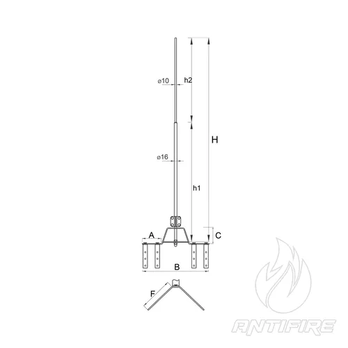 М-10/31 Блискавкоприймач кониковий 2,5..3 м  (фото 2)