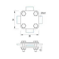 C-022 З'єднувач для смуги хрестовий thumb-3