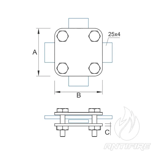 C-022 З'єднувач для смуги хрестовий  (фото 3)