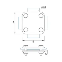 C-024 З'єднувач для смуги В40 хрестовий thumb-3