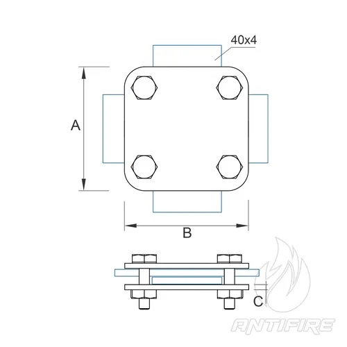 C-024 З'єднувач для смуги В40 хрестовий  (фото 3)