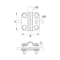 C-042 З'єднувач для стержня D16 та дроту/смуги thumb-2