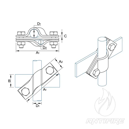 C-046 З'єднувач для стержня D16-20 та смуги діагональний  (фото 4)