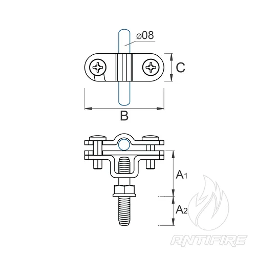 К-830 Тримач дроту металевий до ізоляційного стержня  (фото 2)