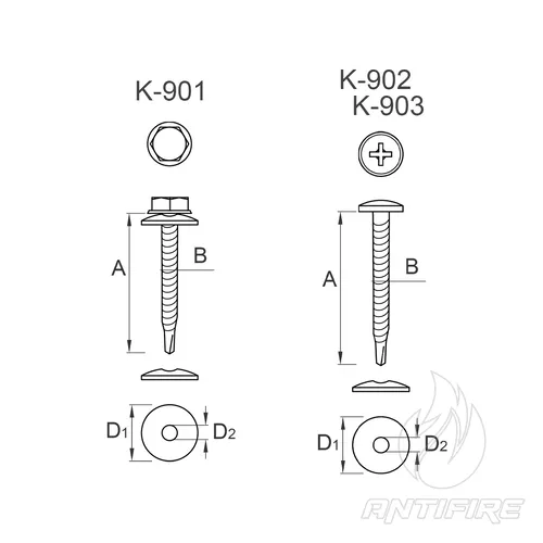K-902 Шуруп даховий з підкладкою  (фото 3)