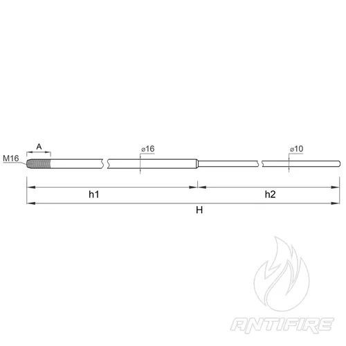 M-240 Блискавкоприймач алюмінієвий збірний 16/10 з різьбою основи  (фото 2)