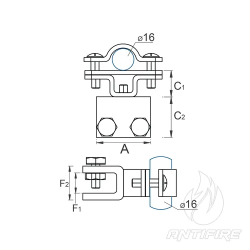 M-018 Тримач блискавкоприймача 16/10 фальцевий  (фото 2)