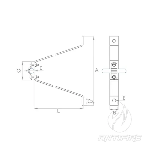 M-023 Тримач L-300/L-500 для блискавкоприймача 16/10  (фото 3)