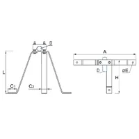M-050 Тримач для щогли блискавкоприймача з опорою thumb-2