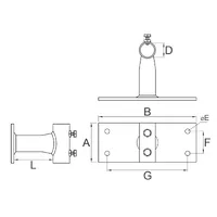 M-060 Тримач для щогли блискавкоприймача ø 32  мм thumb-2