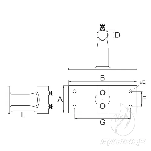 M-061 Тримач для щогли блискавкоприймача ø 32  мм  (фото 2)