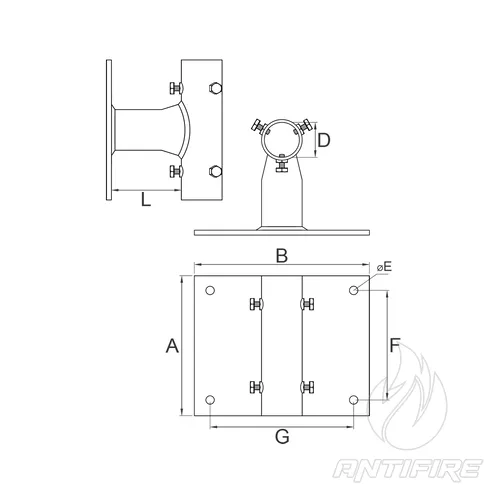М-063 Тримач для щогли блискавкоприймача ø 42  мм  (фото 2)