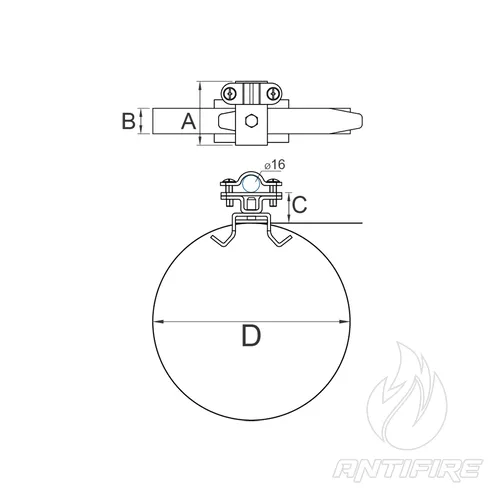 M-070 Тримач стержня ø 16 мм до труби універсальний  (фото 2)