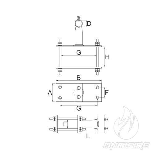 М-082 Тримач для щогли блискавкоприймача до конструкцій  (фото 2)