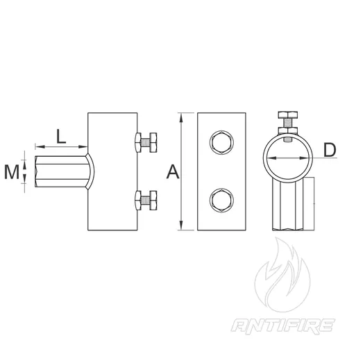 М-084 Тримач для щогли ø 32..42  мм М16  (фото 2)