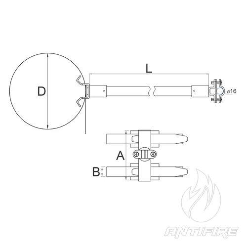 M-078 Ізольований тримач блискавкоприймача 16/10 до труби  (фото 2)