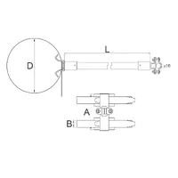 M-079 Ізольований тримач блискавкоприймача 16/10 до труби thumb-2