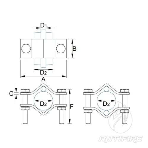 М-030 З'єднувач щогли блискавкоприймача та дроту універсальний  (фото 2)