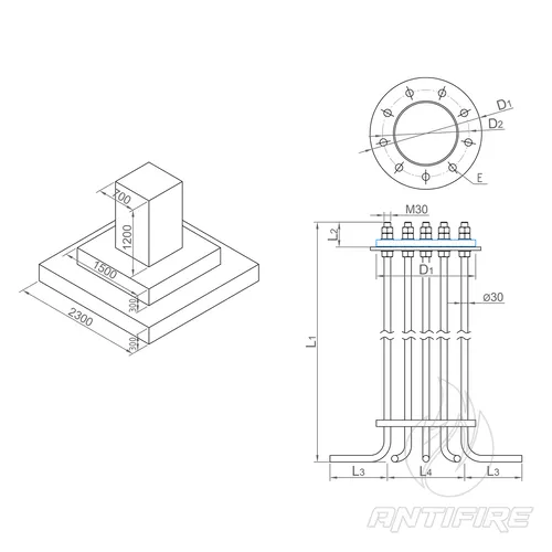 М-20/3 Анкерна закладна для блискавкоприймача  (фото 2)