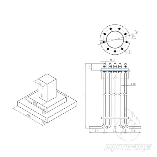 М-20/4 Анкерна закладна для блискавкоприймача  (фото 2)