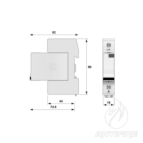 DS131R-280 Пристрій захисту від імпульсних перенапруг ПЗІП Класів 1+2 (для 1Ф TN-C)  (фото 2)