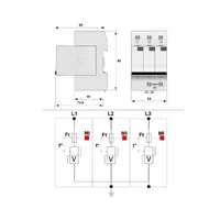 DS133R-280 Пристрій захисту від імпульсних перенапруг Класів 1+2 (для 3Ф TN-C) thumb-2