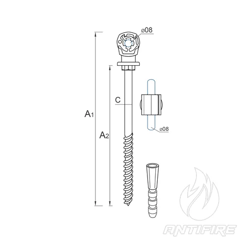 H-013 Тримач дроту пластиковий з дюбелем  (фото 2)