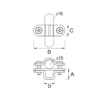 H-038 Тримач стержня D16 металевий thumb-2