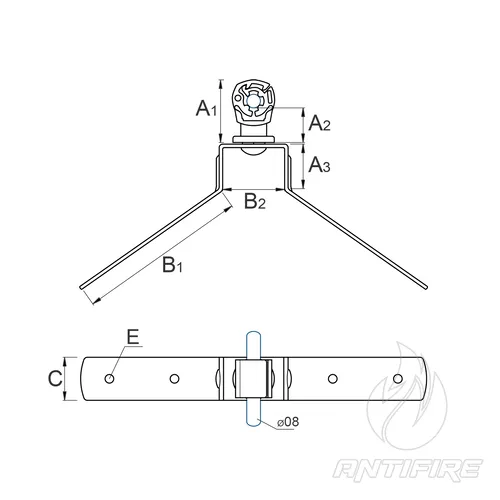 H-041 Держатель кониковый прямой с пластиком FS  (фото 2)