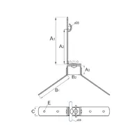 H-043 Держатель кониковый прямой L-120 FS thumb-2