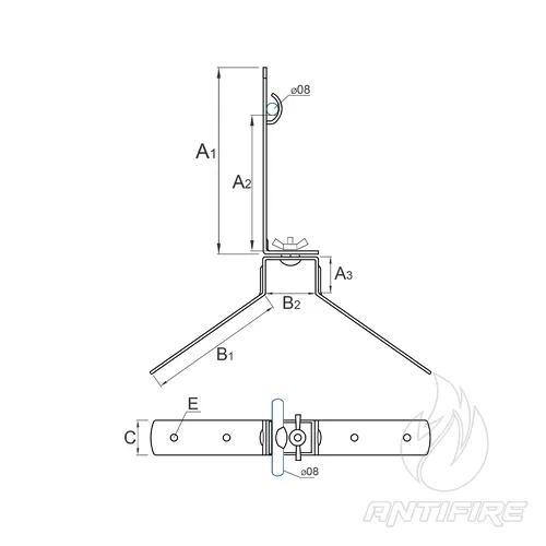 H-043 Держатель кониковый прямой L-120 FS  (фото 2)