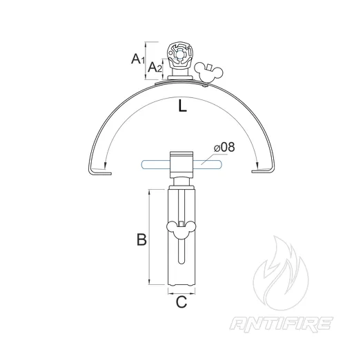 H-051 Тримач кониковий півкруглий з пластиком  (фото 2)