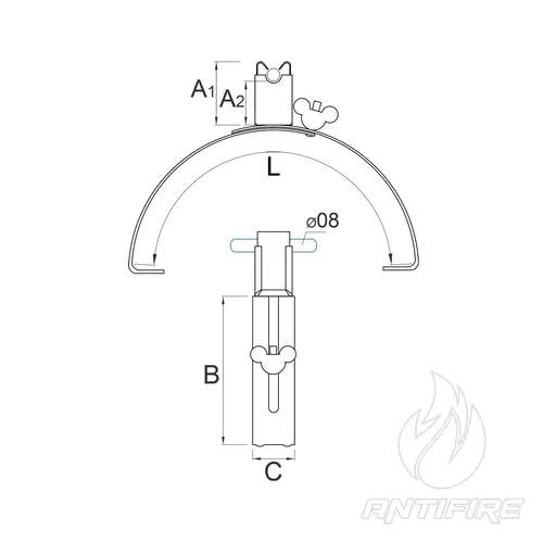 H-052 Тримач кониковий півкруглий з Niro  (фото 2)