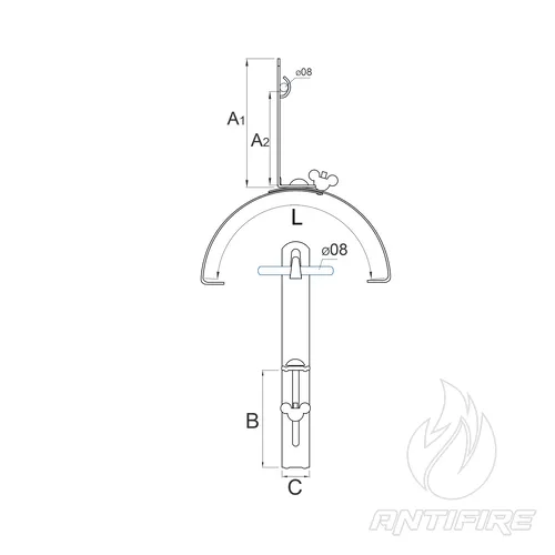 H-053 Держатель кониковый полукруглый L-120 FS  (фото 2)