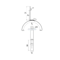 H-054 Держатель кониковый полукруглый L-120 FS thumb-2