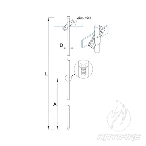 G-18/45 Комплект стержневого уземлювача ø18 мм  (фото 2)