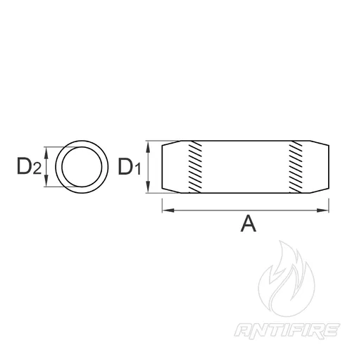 G-15/2 Муфта з’єднувальна нержавіюча для стержня ø16 мм  (фото 2)