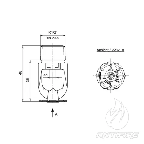 Дренчер Minimax MXD-RD21 розеткой вниз  (фото 3)