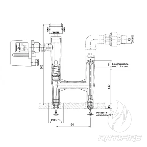 Спринклер Minimax DS21-TR-24 предварительного действия K-64 