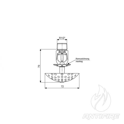 Спринклер MX5-FW-CUP Minimax Viking установкой вниз K-40-115  (фото 2)