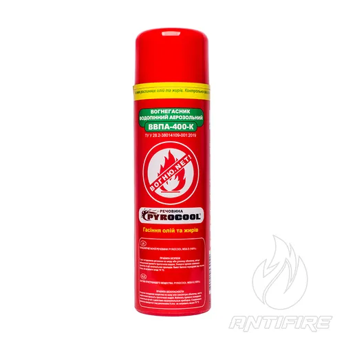 Вогнегасник PYROCOOL ВВПА-400-К водопінний аерозольний кухонний 
