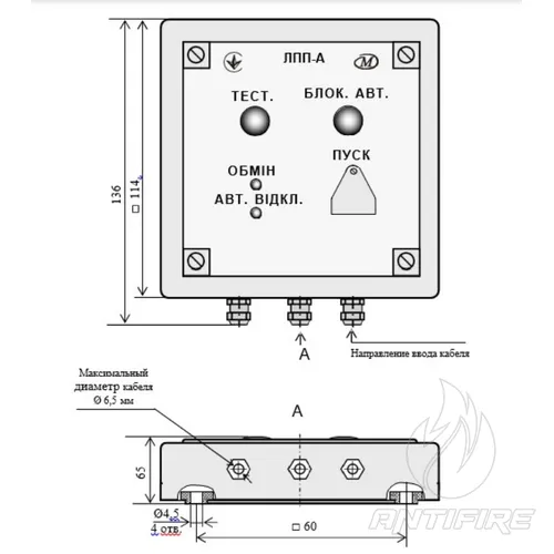 Локальний пульт пожежогасіння адресний Меридіан ЛПП-А ФРДІ.425689.003  (фото 2)