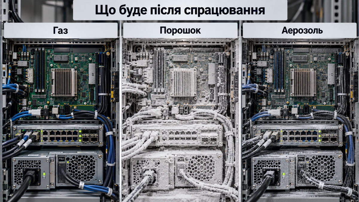 Состояние электрооборудования после срабатывания газового, порошкового и аэрозольного пожаротушения