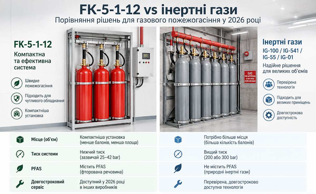 FK-5-1-12 vs инертные газы